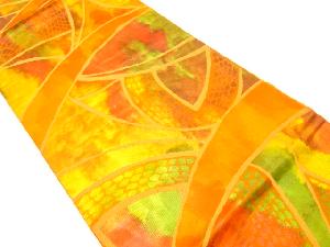 引き箔抽象模様織り出し名古屋帯